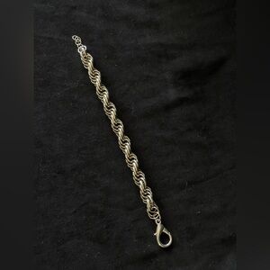 Vintage Sterling, silver plated chunky rope chain bracelet